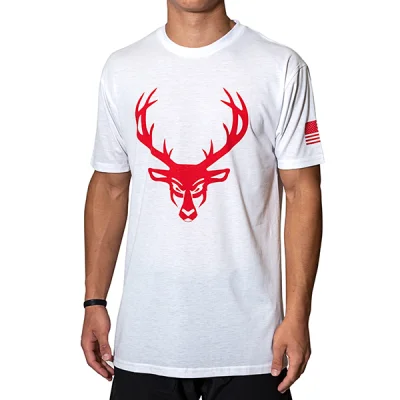 BUCKED UP ROPA FLAG T-SHIRT WHITE/RED LOGO (XL)