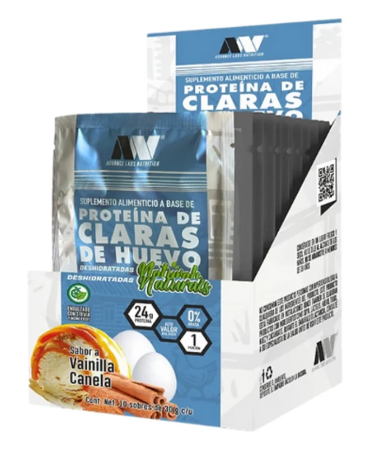ADV CLARAS DE HUEVO NATURALS CAJA CON 10 SOBRES 30 GR C/U VAINILLA CANELA
