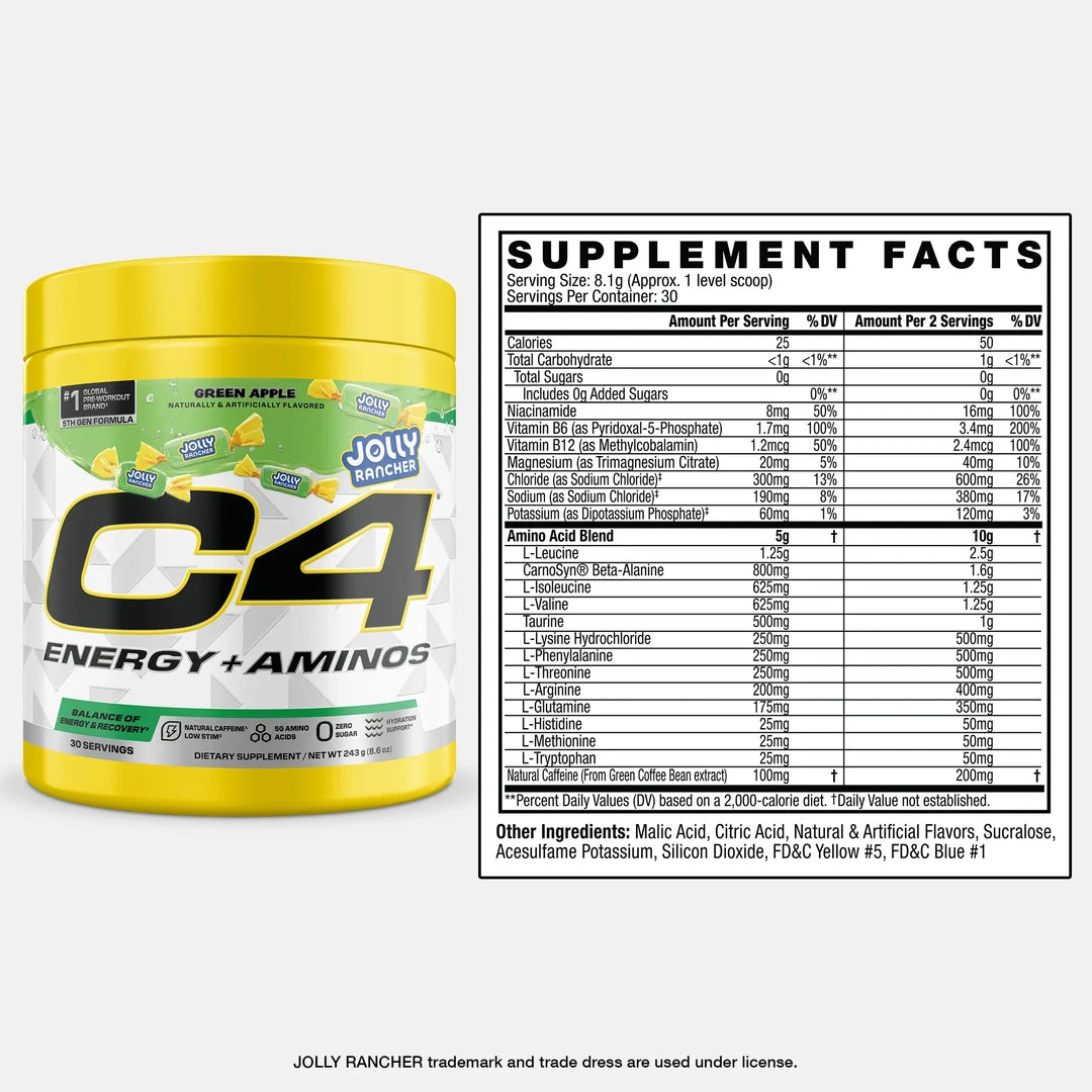 CEL C4 ENERGY + AMINOS 30 SERV CHERRY JOLLY RANCHER