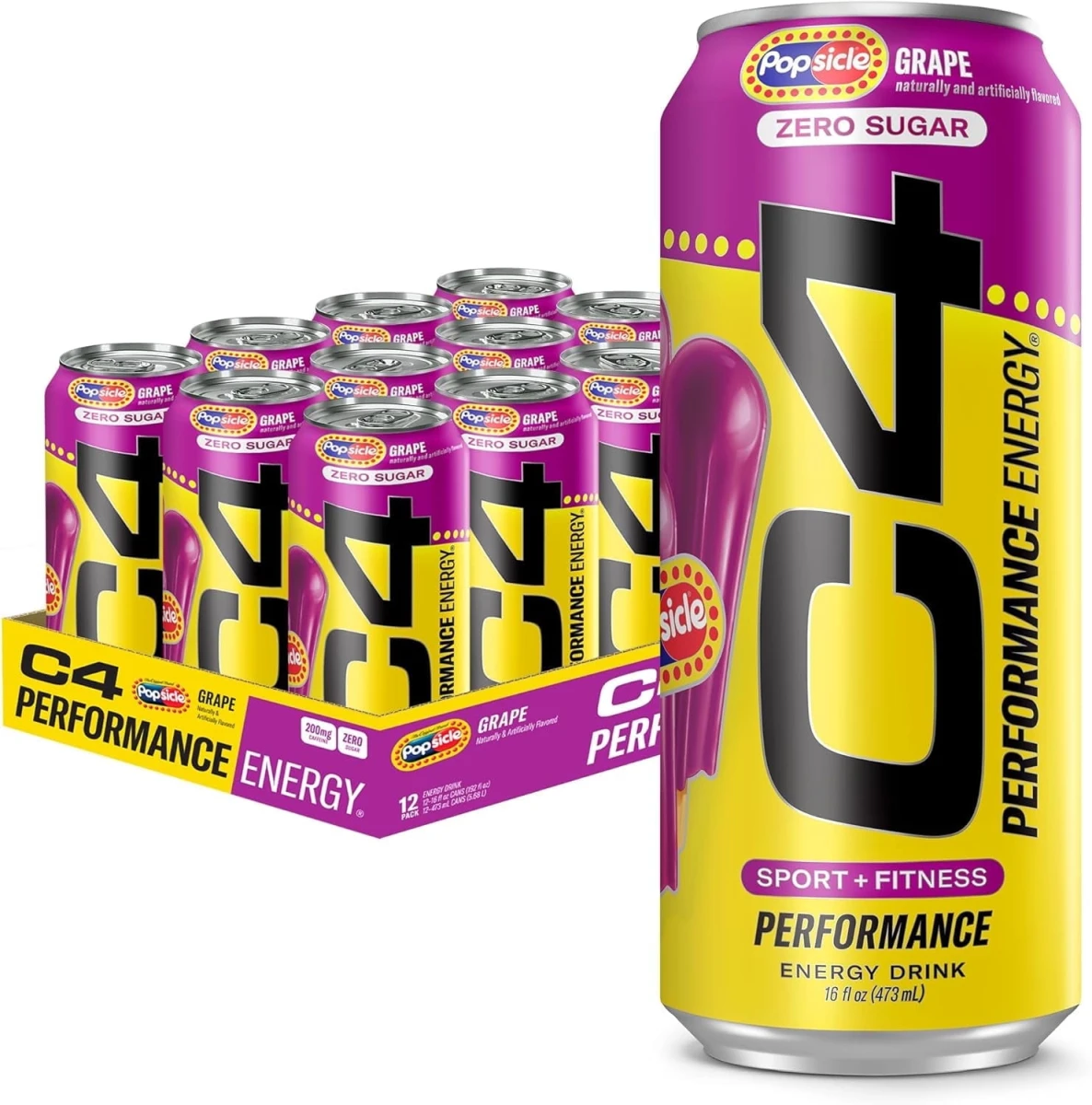 CEL C4 ENERGY CRB 16OZ 12PK GRAPE POPSICLE