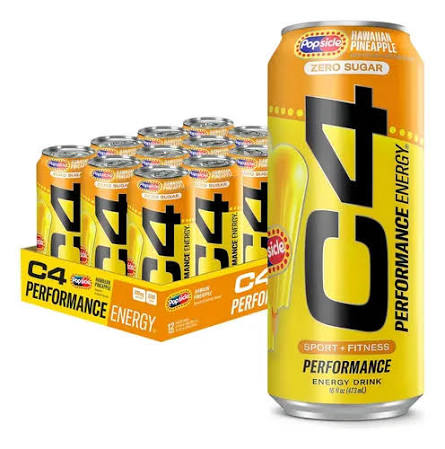 CEL C4 ENERGY CRB 16OZ 12PK HAWAIIAN PINEAPPLE POPSICLE *CAD 09/26 REBAJADO 50%*