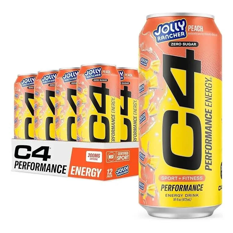 CEL C4 ENERGY CRB 16OZ 12PK PEACH JOLLY RANCHER