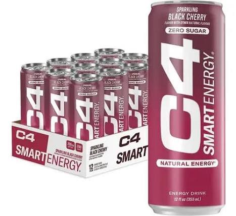 CEL C4 SMART ENERGY CRB 12OZ 12PK BLACK CHERRY