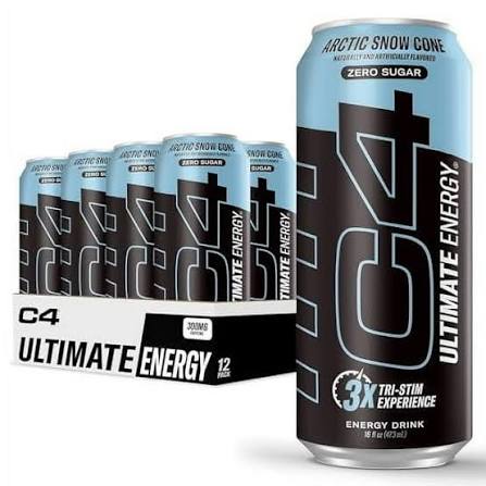 CEL C4 ULTIMATE CRB 16OZ 12PK ARTIC SNOW CONE