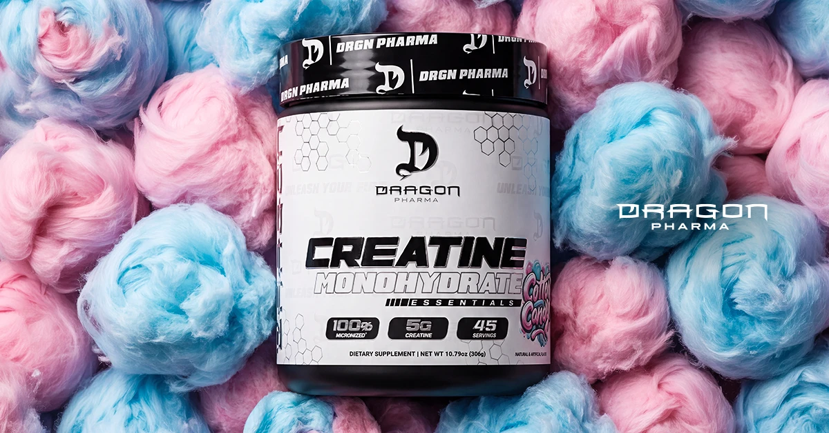 DRAGON CREATINE MONOHYDRATE 306 GRS COTTON CANDY "NUEVO"
