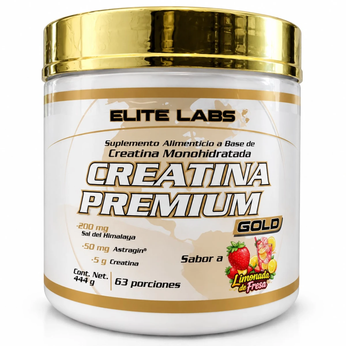 ELITE CREATINA GOLD PREMIUM + ASTRAGIN 63 SERV LIMONADA DE FRESA