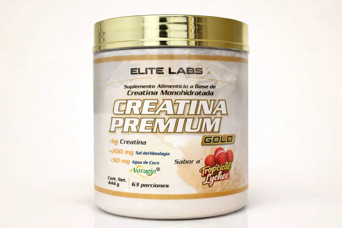 ELITE CREATINA GOLD PREMIUM + ASTRAGIN 63 SERV TROPICAL LYCHEE